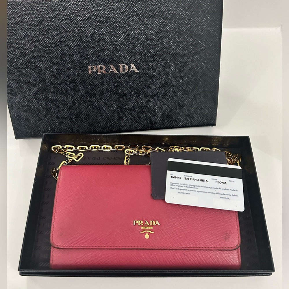 Prada Saffiano leather Peonia crossbody WOC